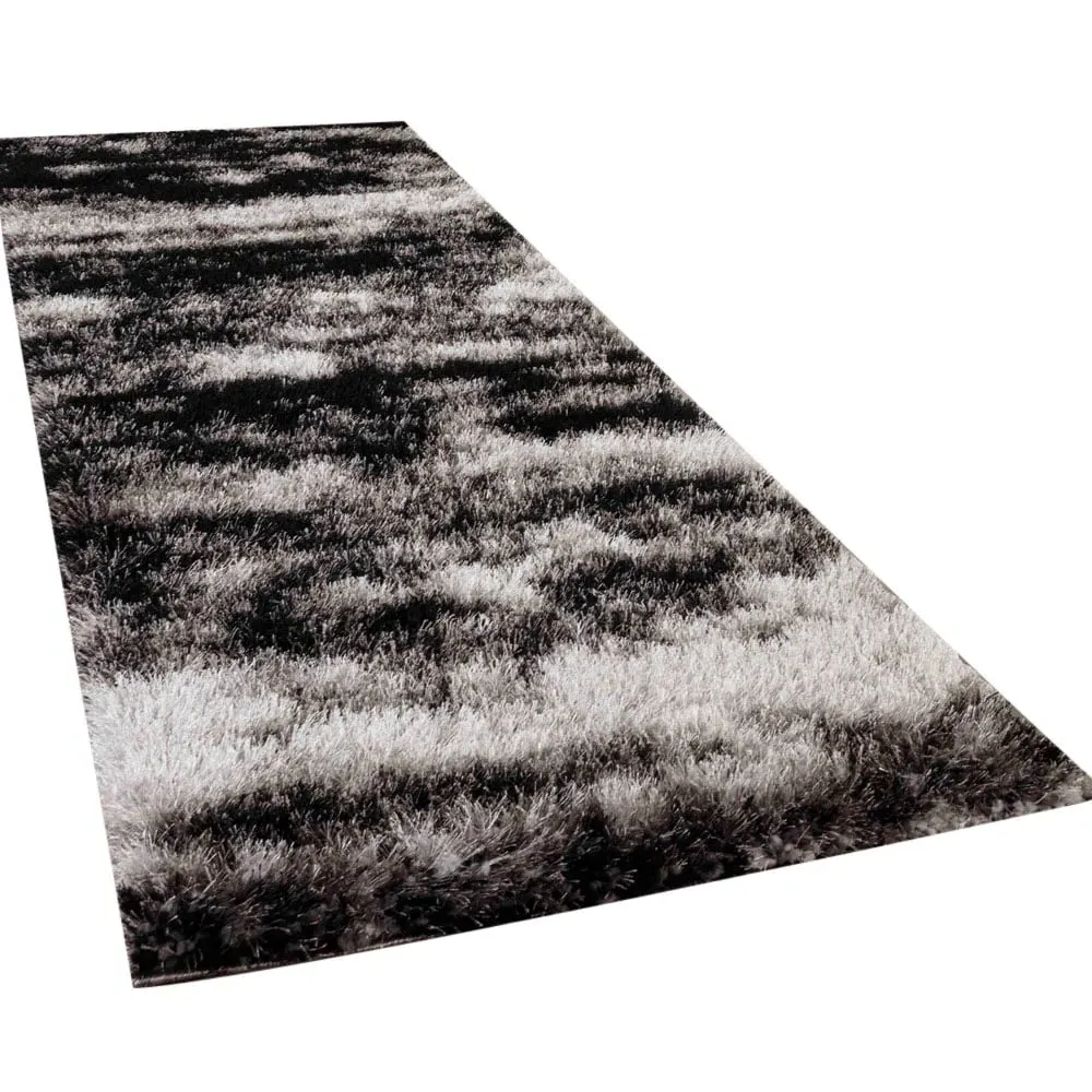 Two Tone Shimmer Shaggy Area Rug - Dark Grey, Polyester