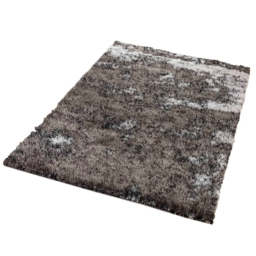 Two Tone Shimmer Shaggy Area Rug - Silver, Polyester