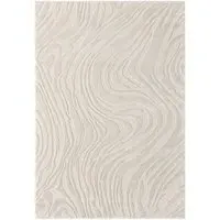 Vellure Cream Metallic Marble Design Rug - Cream