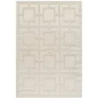 Vellure Cream Metallic Maze Design Rug - Cream