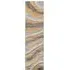 Waves Shimmer Shaggy Area Rug - Ochre, Polyester