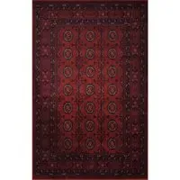 Yasmin Bukhara Oriental Rug - Red, Polyester