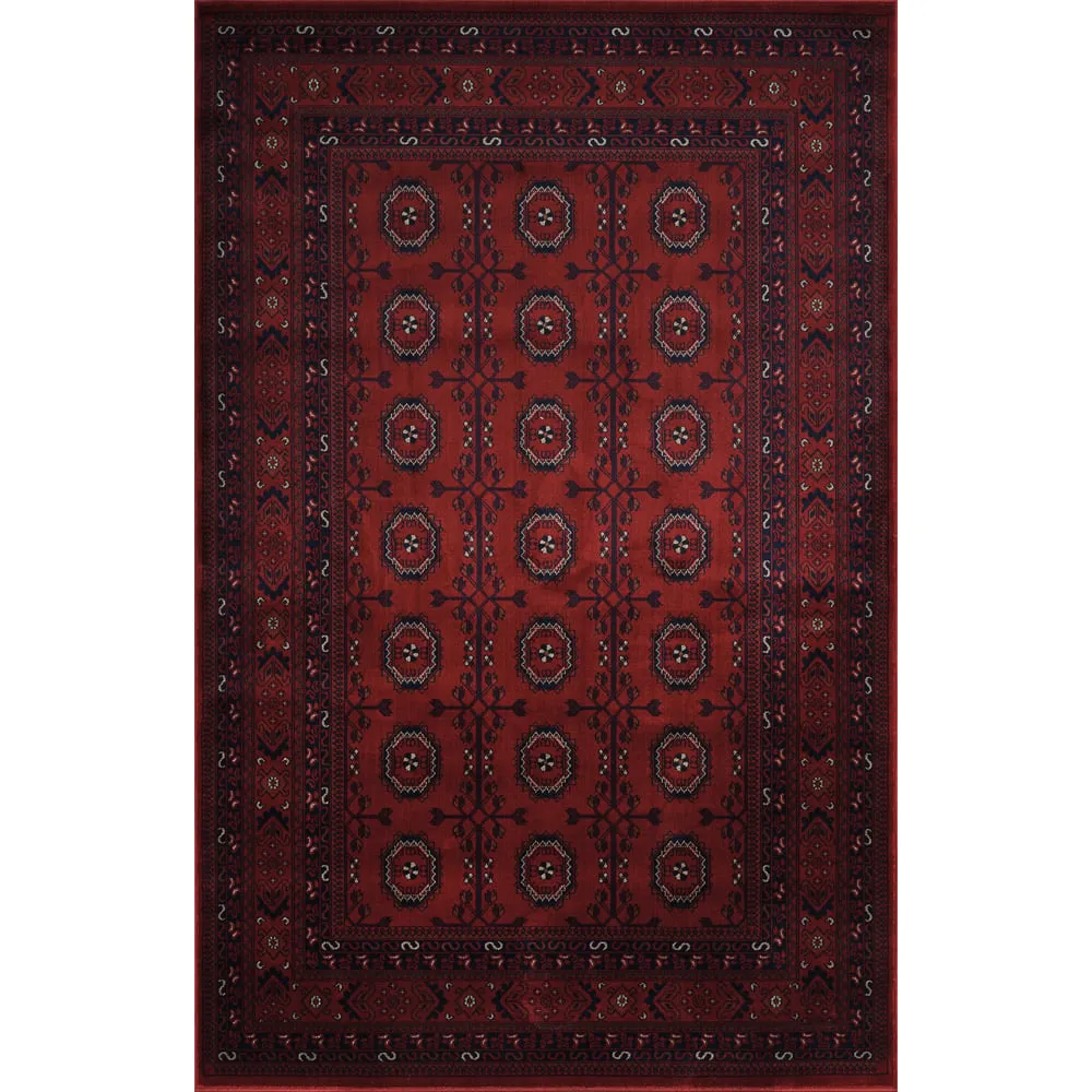 Yasmin Bukhara Oriental Rug - Red, Polyester