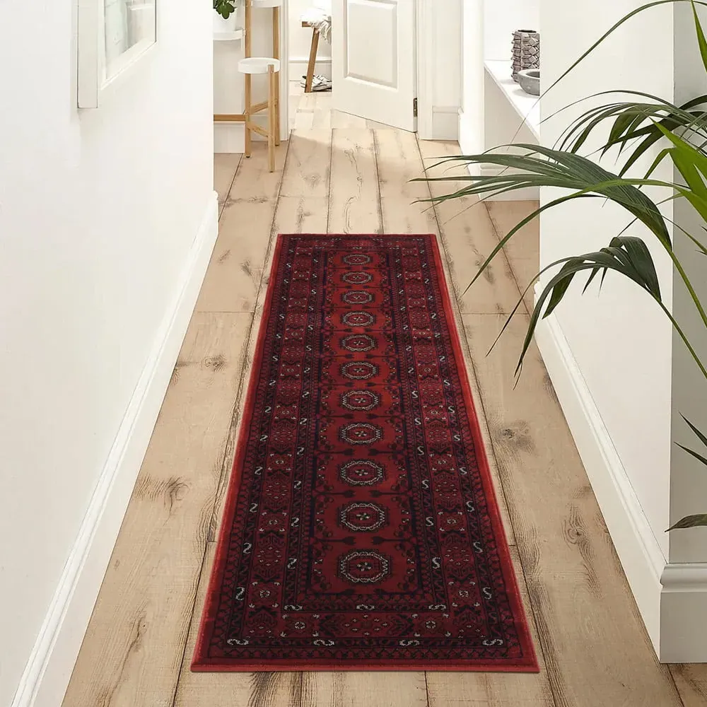 Yasmin Bukhara Oriental Rug - Red, Polyester