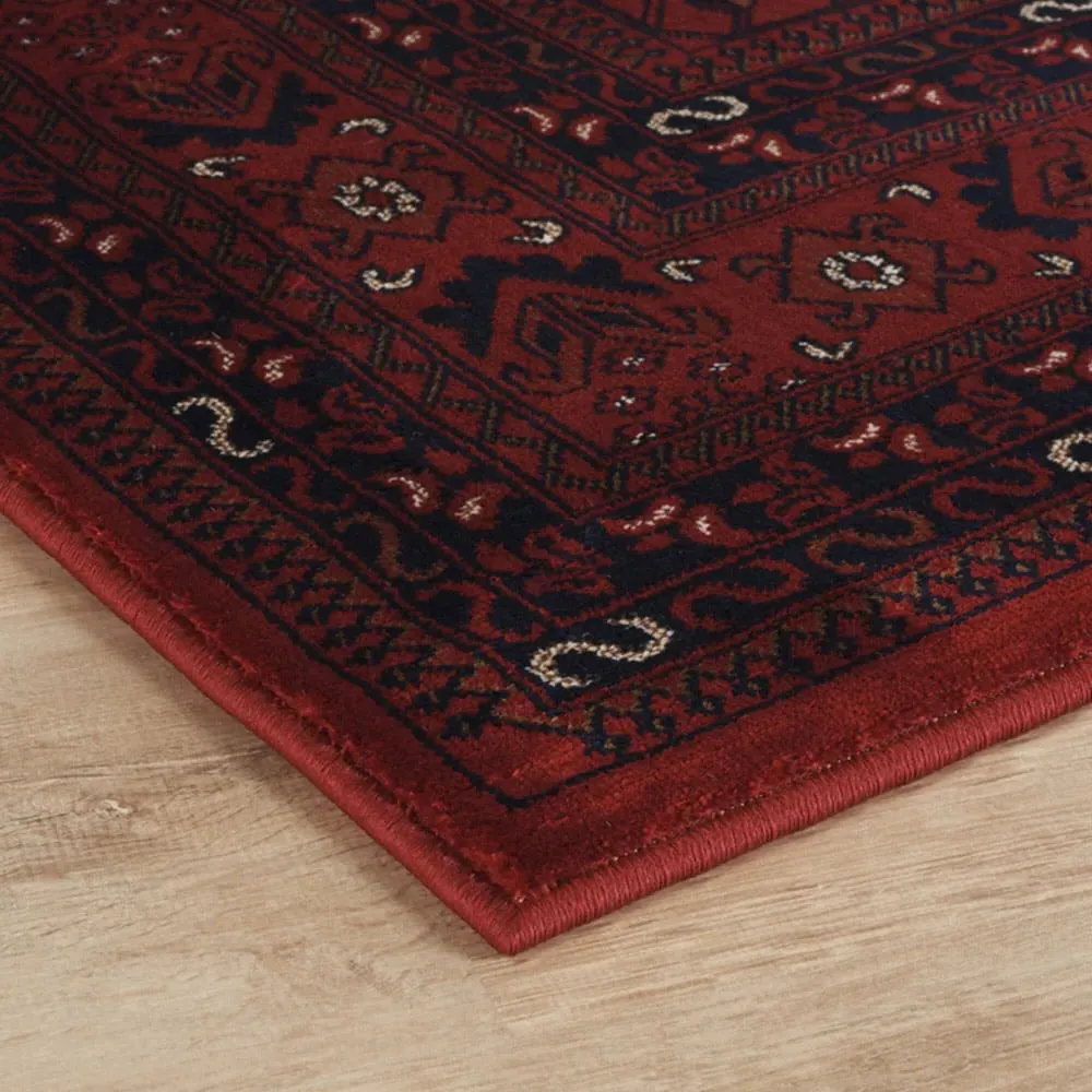 Yasmin Bukhara Oriental Rug - Red, Polyester