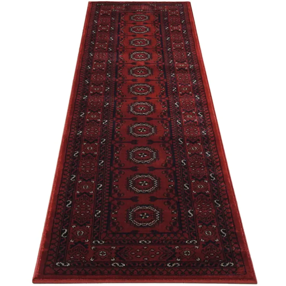 Yasmin Bukhara Oriental Rug - Red, Polyester
