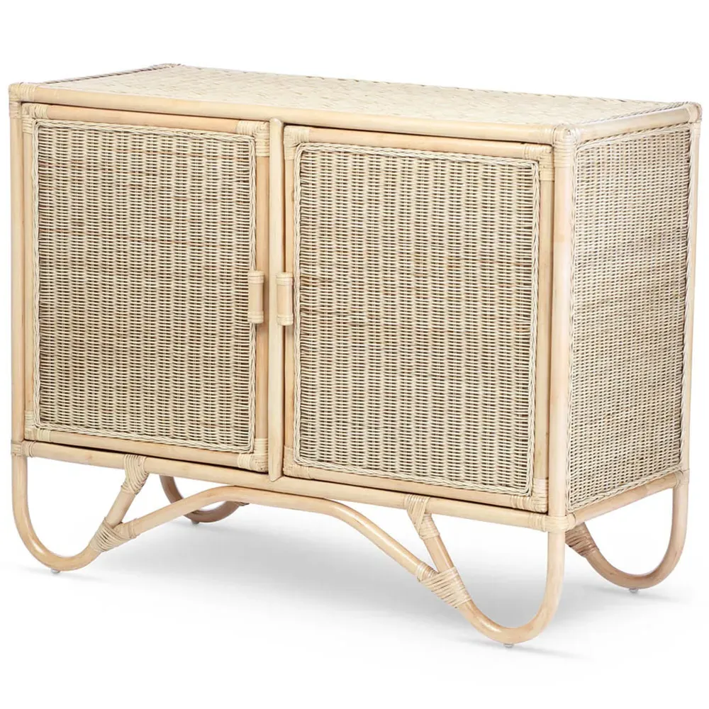 2 Door Rattan Sideboard - Brown
