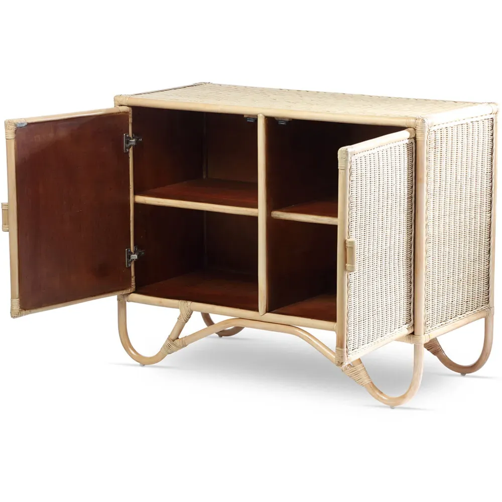 2 Door Rattan Sideboard - Brown