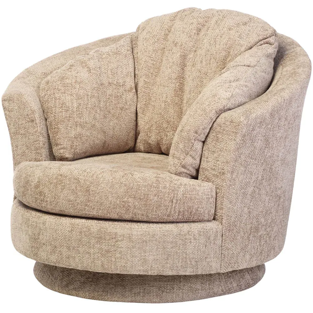 Alston Jubilee Swivel Tub Chair - Brown, Linen