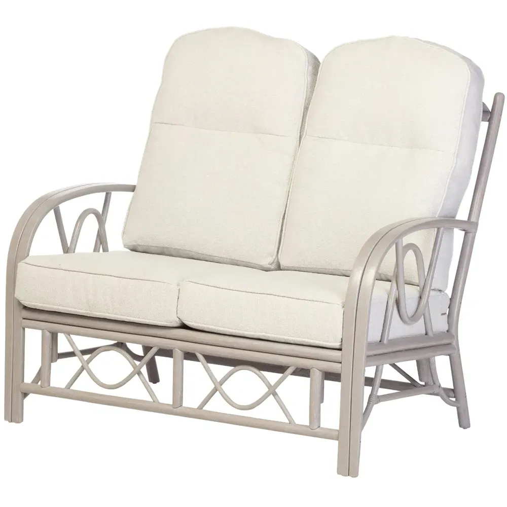 Bali 2-Seater Sofa - Grey, Natural Rattan