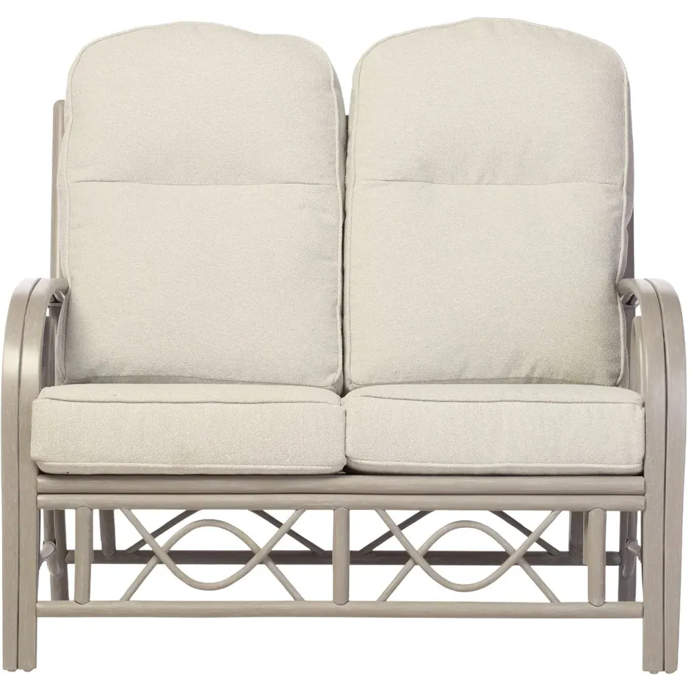 Bali 2-Seater Sofa - Grey, Natural Rattan