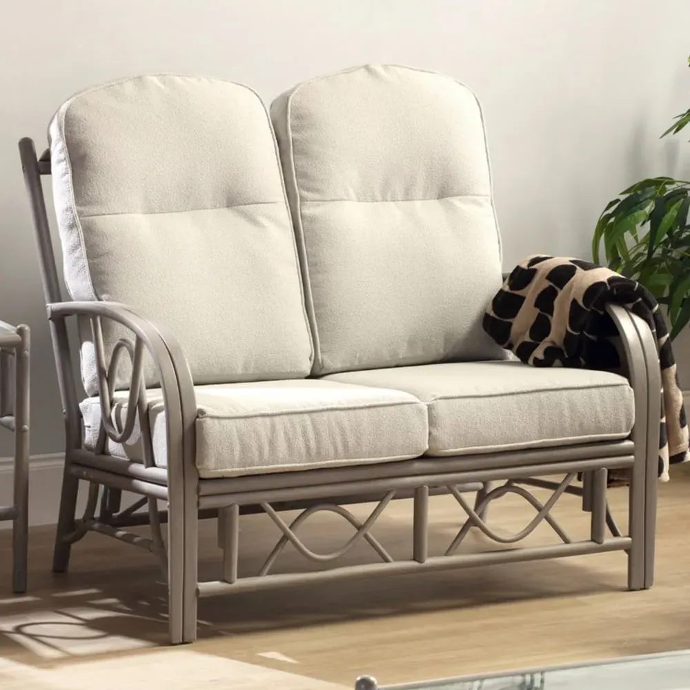 Bali 2-Seater Sofa - Grey, Natural Rattan