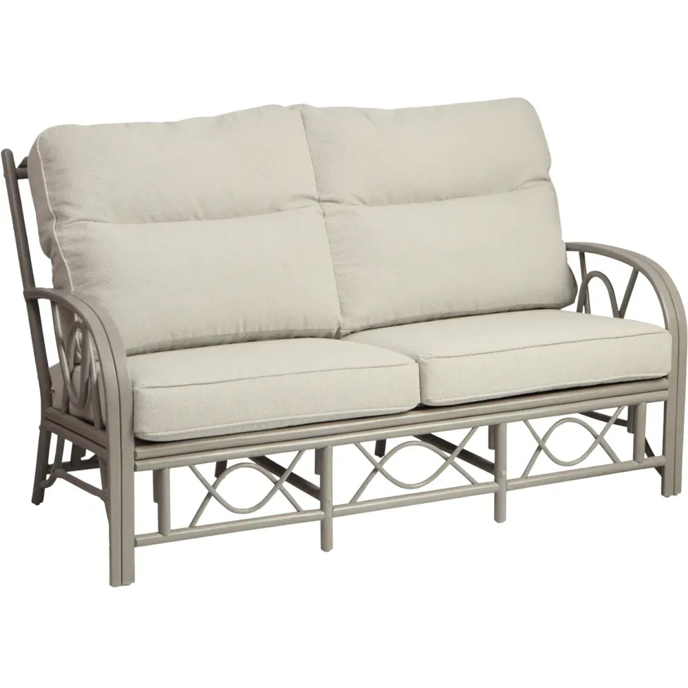 Bali 3-Seater Sofa - Grey, Natural Rattan