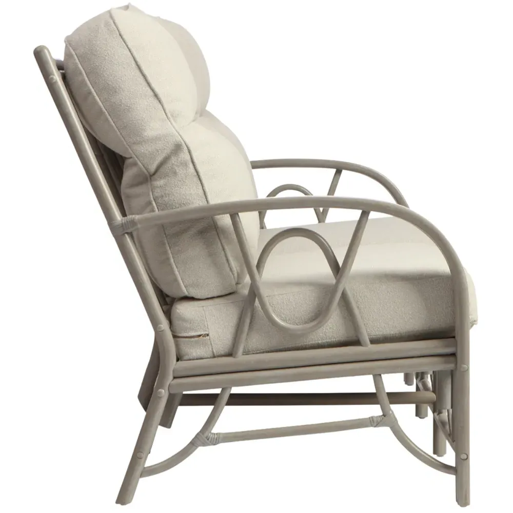 Bali 3-Seater Sofa - Grey, Natural Rattan