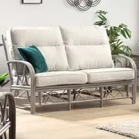 Bali 3-Seater Sofa - Grey, Natural Rattan