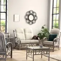 Bali 4-Seater Sofa Set - Grey, Natural Rattan