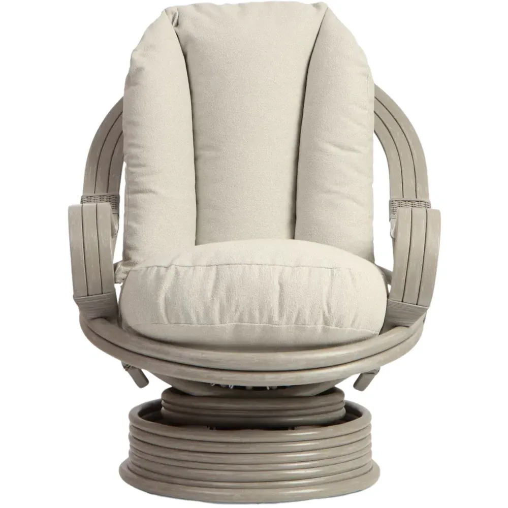 Bali Swivel Rocking Chair - Grey, Natural Rattan