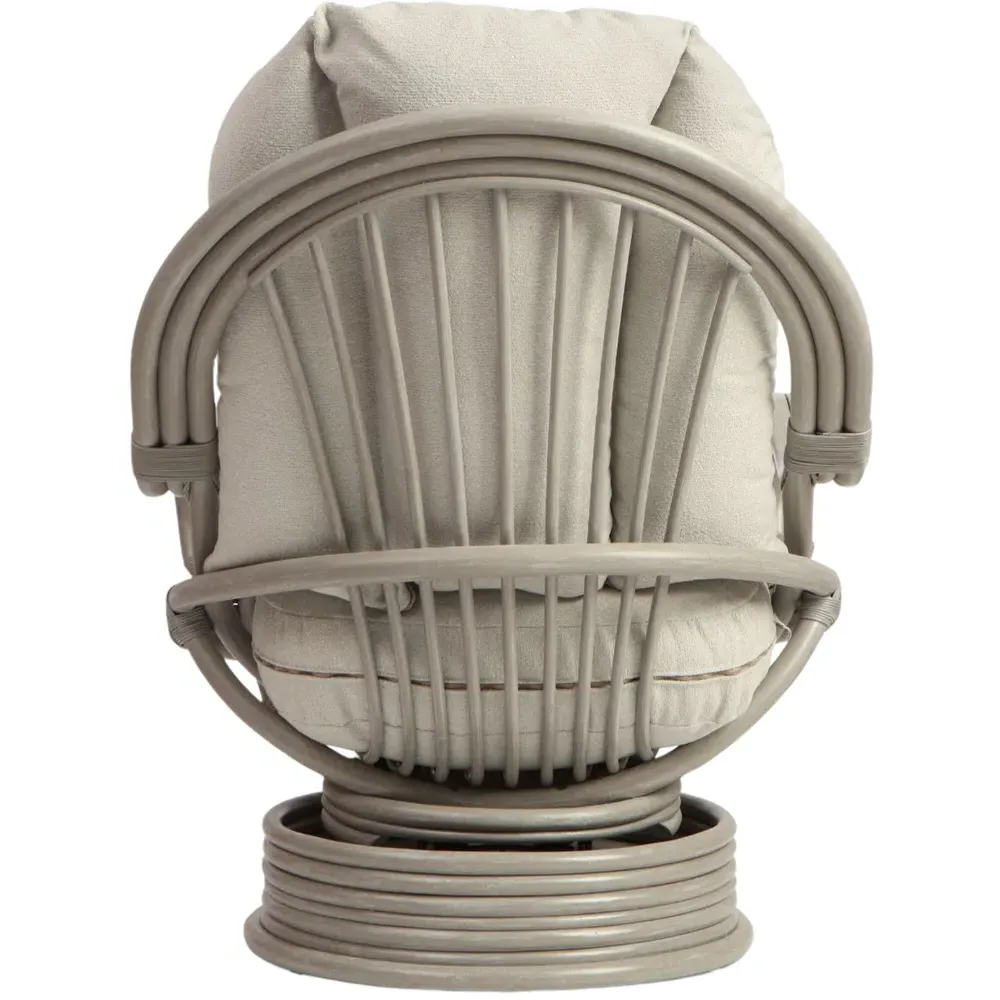 Bali Swivel Rocking Chair - Grey, Natural Rattan