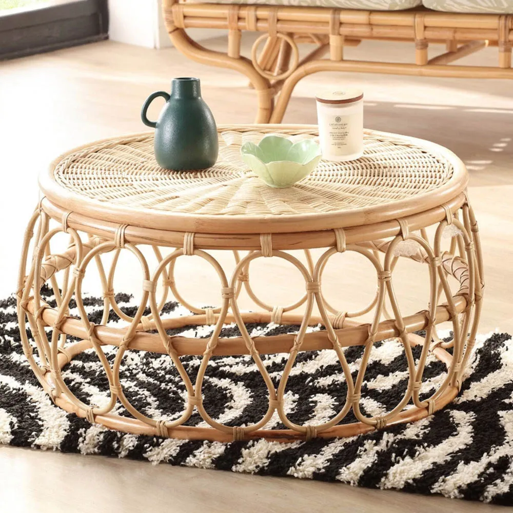 Bejing Coffee Table - Brown, Natural Rattan