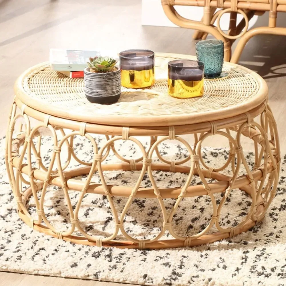 Bejing Coffee Table - Brown, Natural Rattan