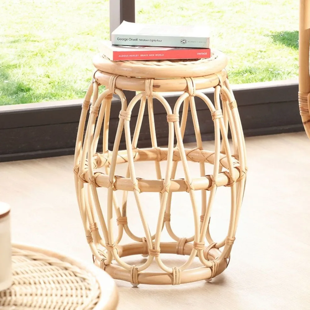 Bejing Lamp Table - Brown, Natural Rattan