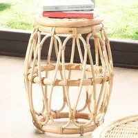 Bejing Lamp Table - Brown, Natural Rattan
