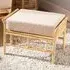 Bejing Natural Rattan Footstool - Brown, Boucle