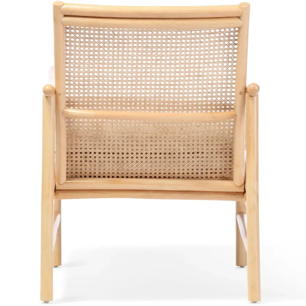 Borneo Rattan Chair with Boucle Cushion - Cream