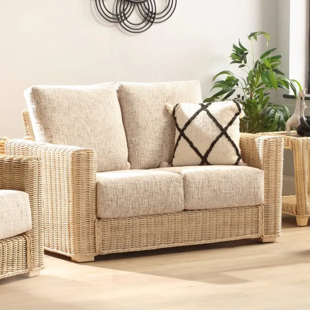 Burford 2-Seater Sofa - Cream, Rattan