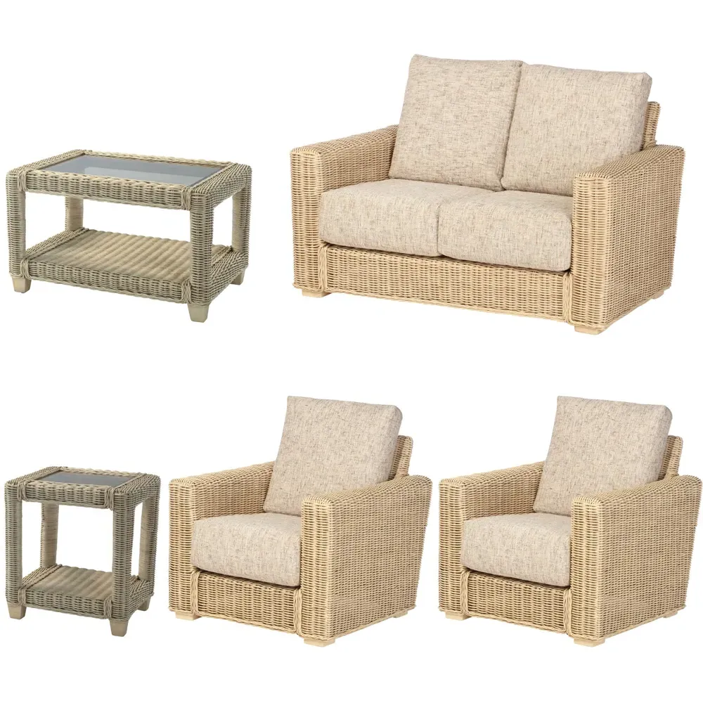 Burford 4-Seater Sofa Set - Cream, Rattan