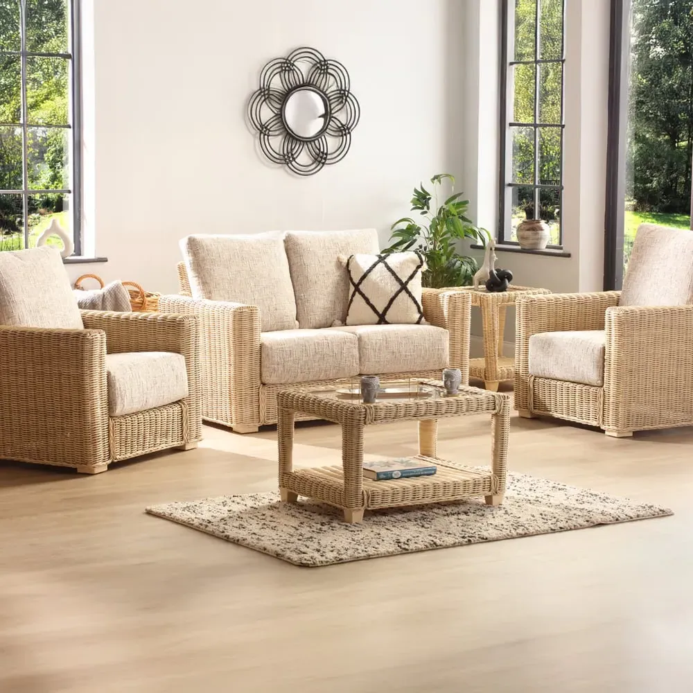Burford 4-Seater Sofa Set - Cream, Rattan image