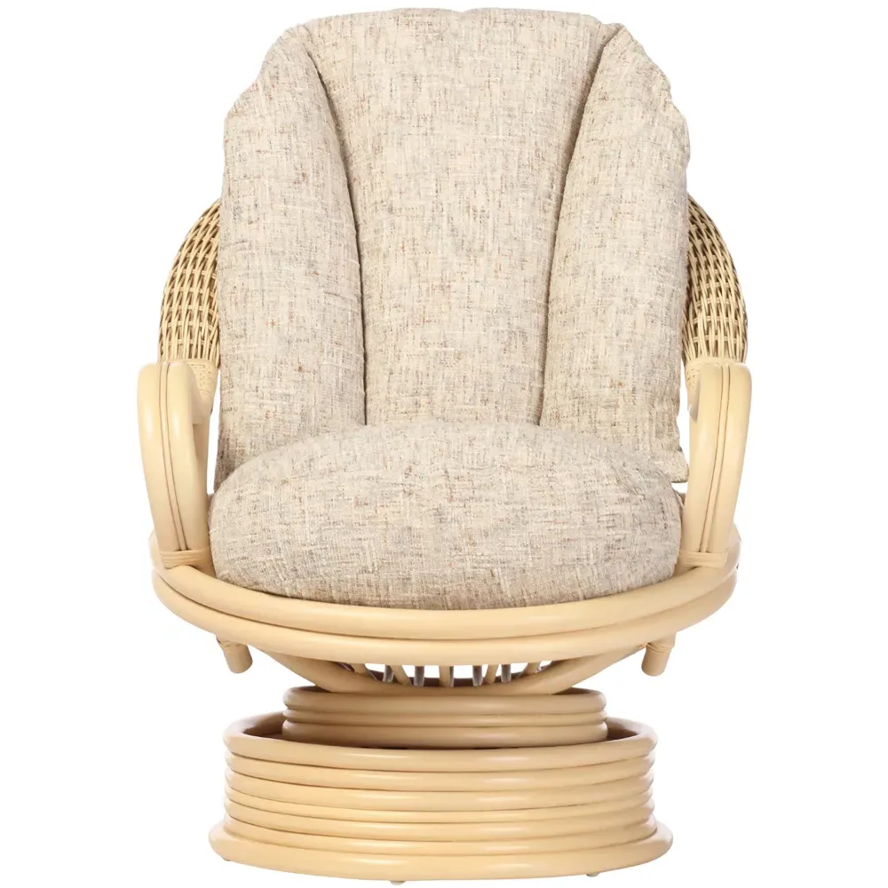 Burford Swivel Rocker Chair - Cream, Rattan