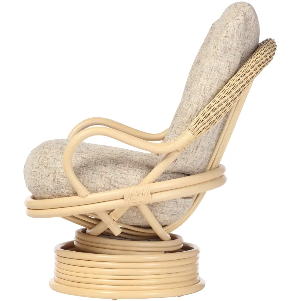 Burford Swivel Rocker Chair - Cream, Rattan