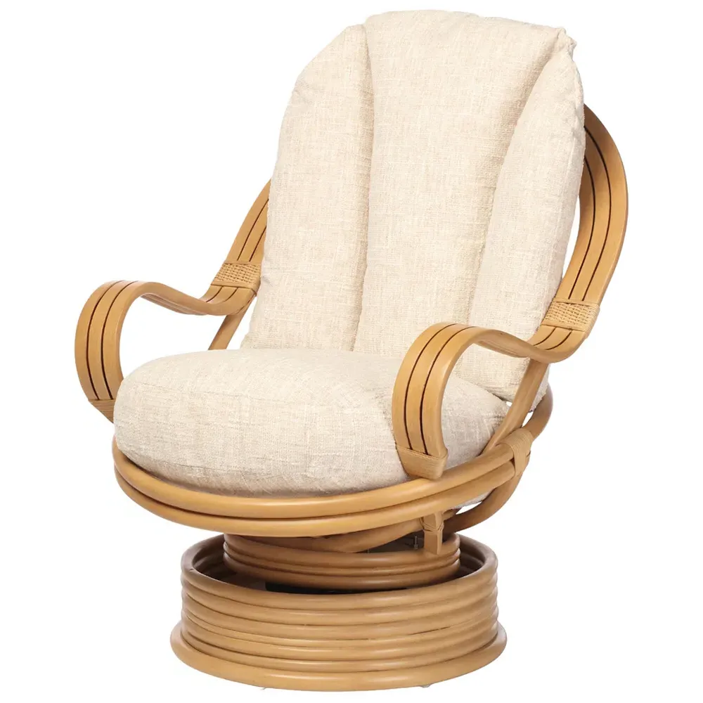 Centurion Rocking Swivel Chair - Brown, Rattan