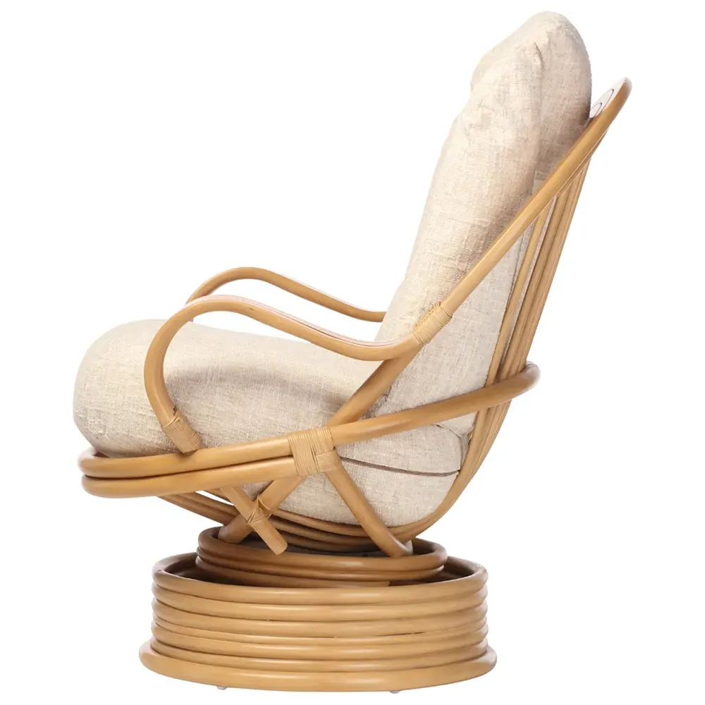 Centurion Rocking Swivel Chair - Brown, Rattan