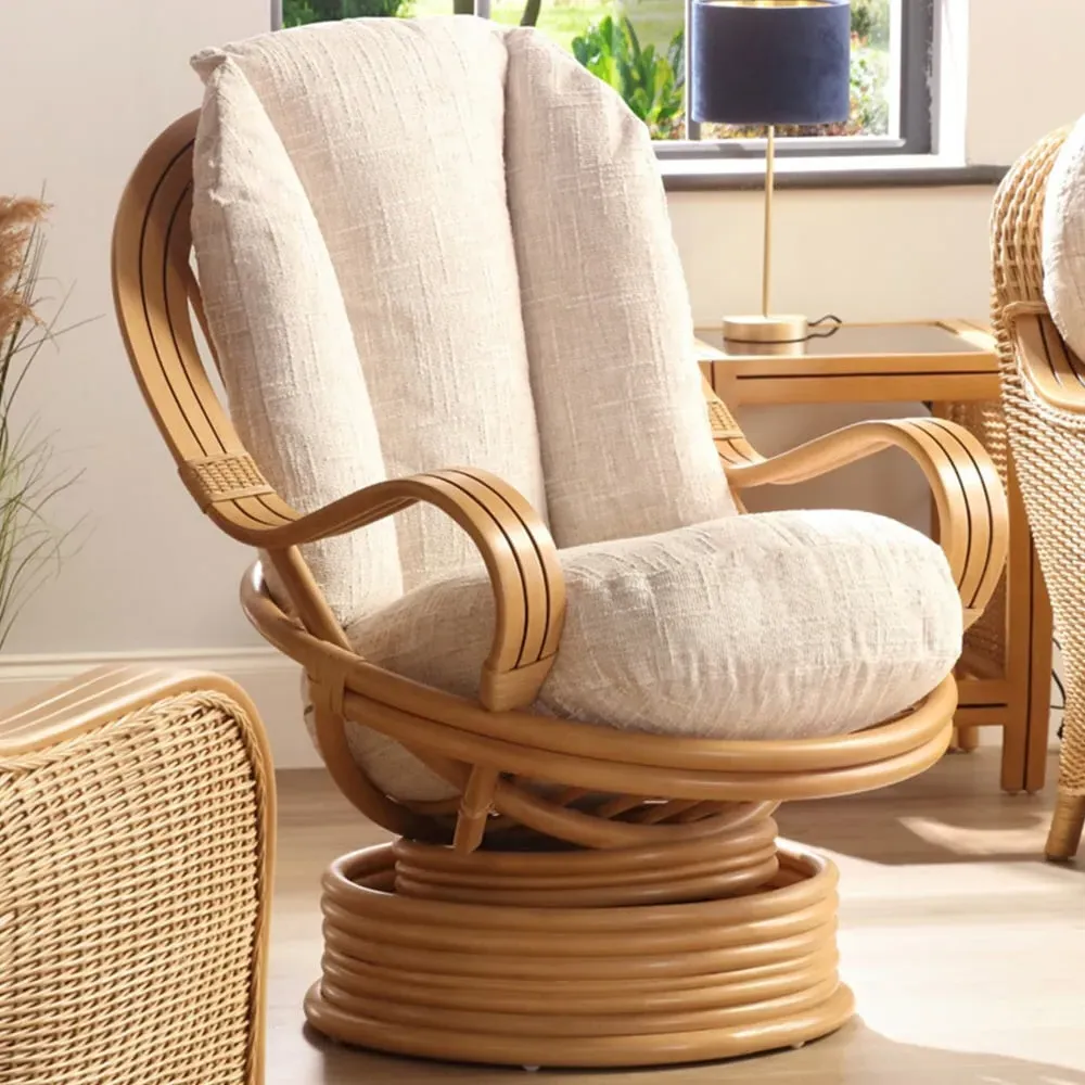 Centurion Rocking Swivel Chair - Brown, Rattan