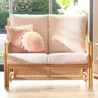 Chester 2-Seater Sofa - Cream, Natural Rattan