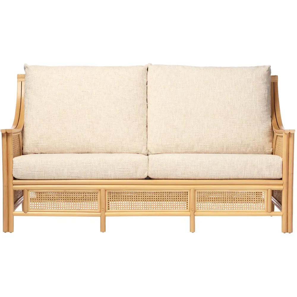 Chester 3-Seater Sofa - Cream, Natural Rattan