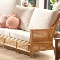 Chester 3-Seater Sofa - Cream, Natural Rattan