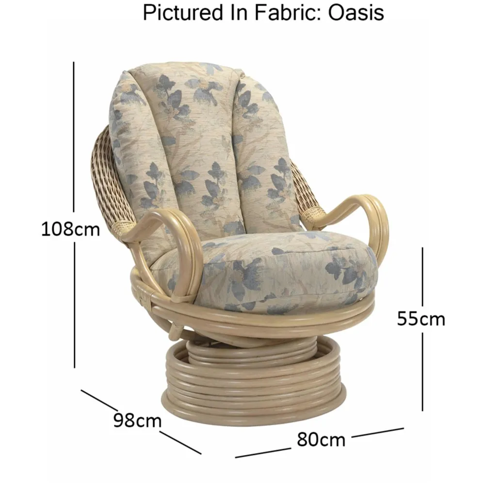 Clifton Oasis Swivel Rocking Chair - Cream, Rattan