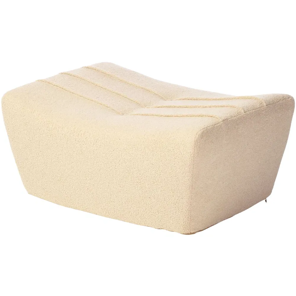 Cosy Pouffe Footstool - Cream, Boucle