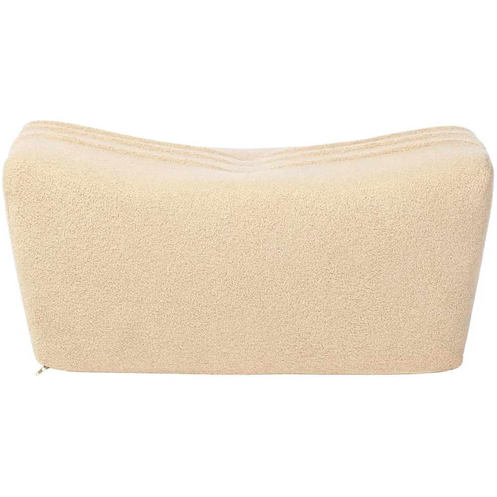 Cosy Pouffe Footstool - Cream, Boucle