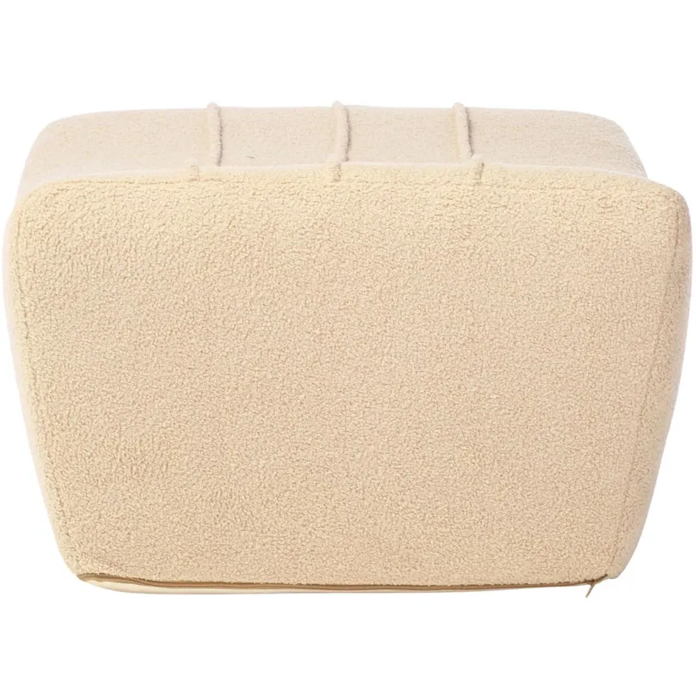Cosy Pouffe Footstool - Cream, Boucle