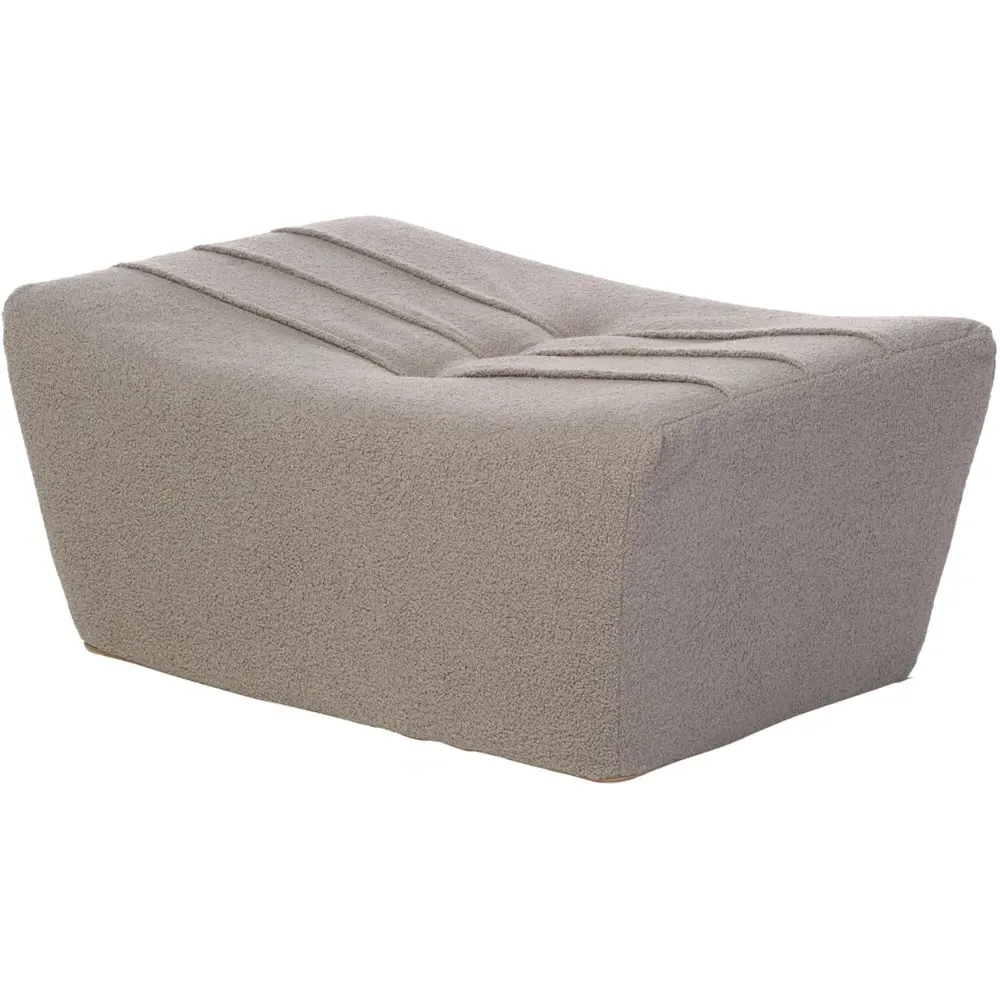 Cosy Pouffe Footstool - Grey, Boucle