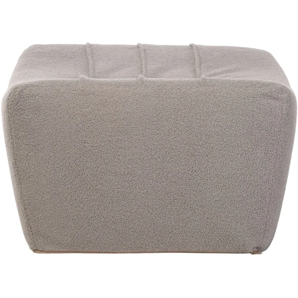 Cosy Pouffe Footstool - Grey, Boucle