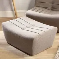 Cosy Pouffe Footstool - Grey, Boucle