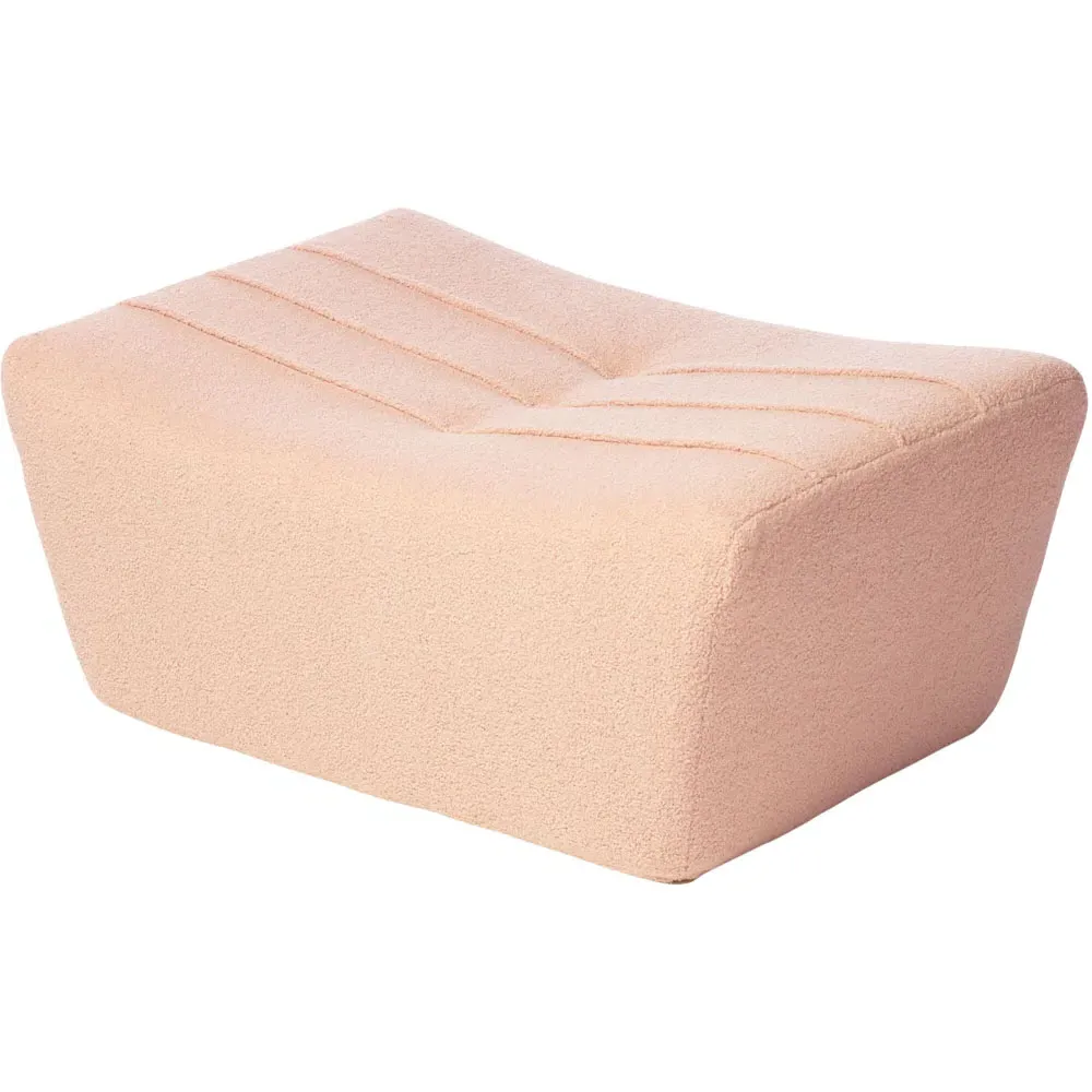 Cosy Pouffe Footstool - Pink, Boucle