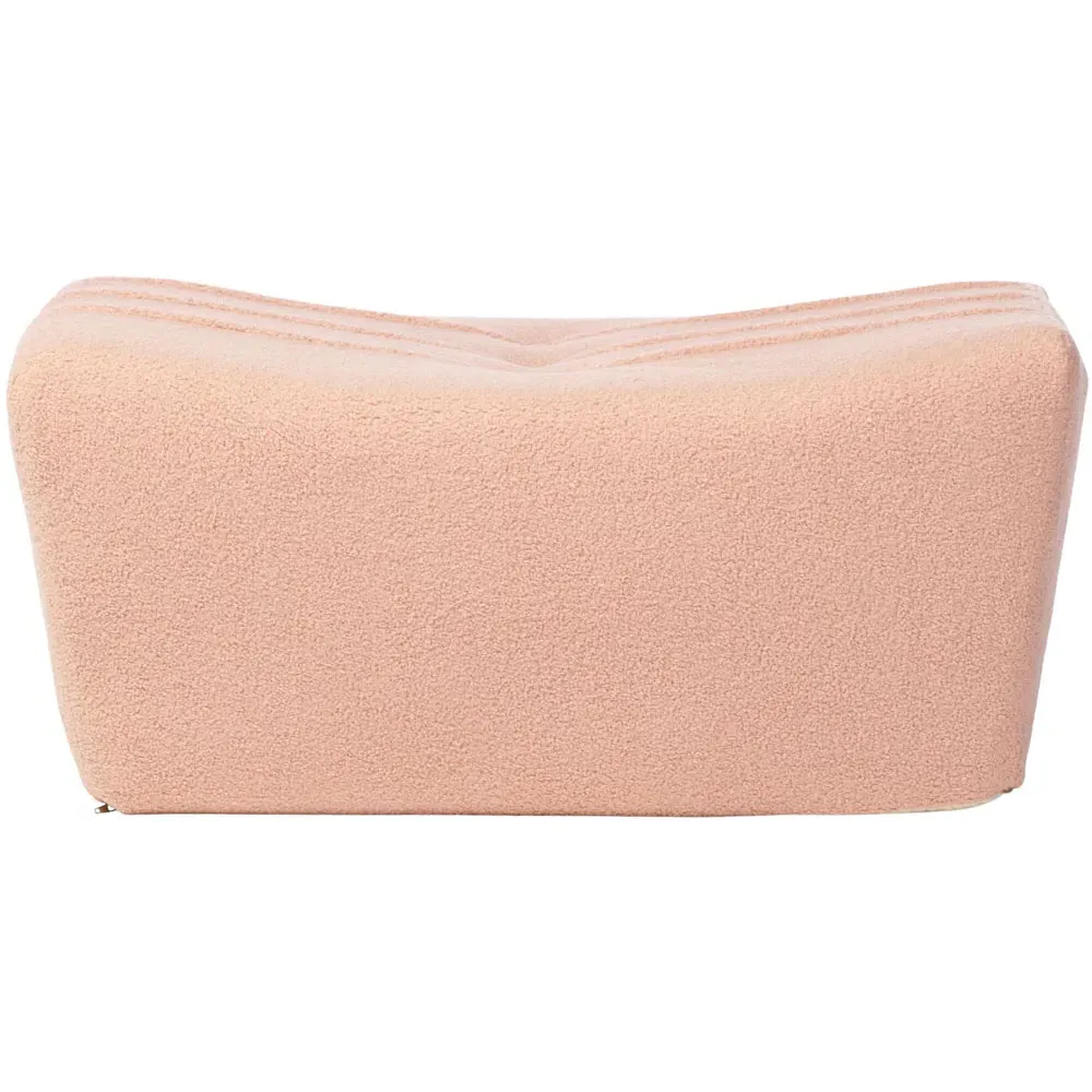 Cosy Pouffe Footstool - Pink, Boucle