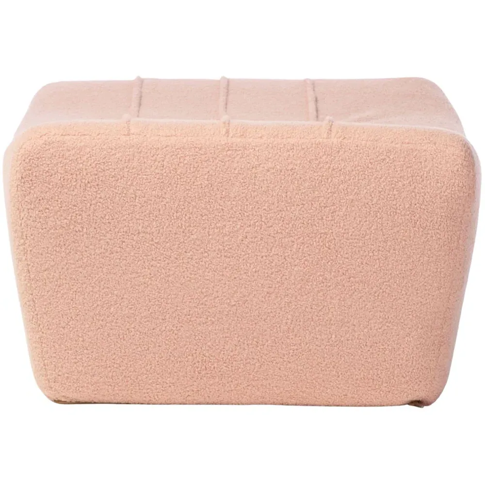 Cosy Pouffe Footstool - Pink, Boucle