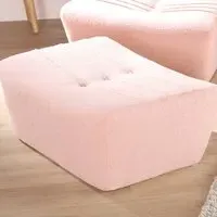 Cosy Pouffe Footstool - Pink, Boucle